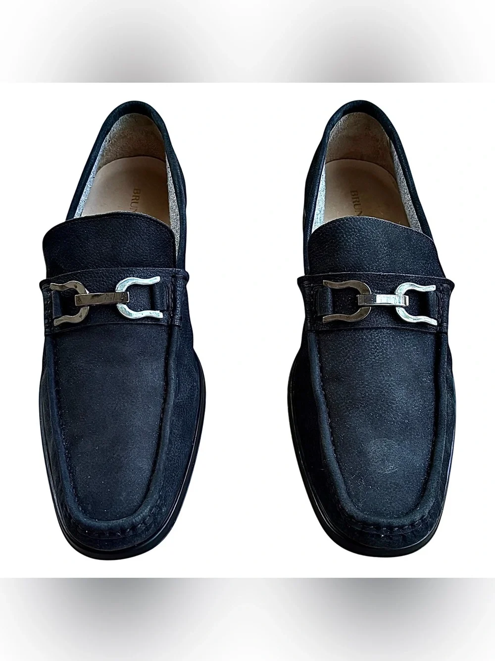 BRUNO MAGLI “Mikko” Navy Italian Nubuck Bit Loafers
